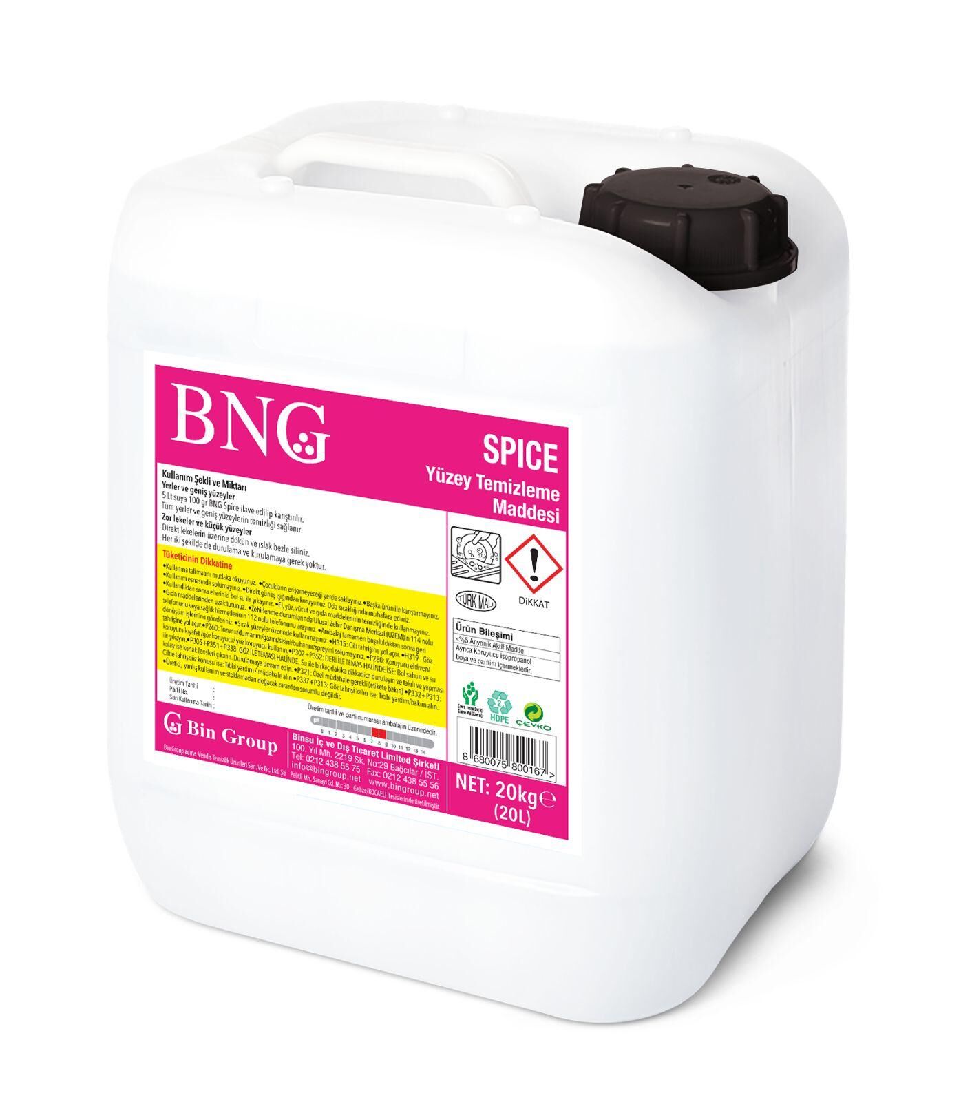 BNG Spice Yüzey Temizleme Parfümlü 5 Lt