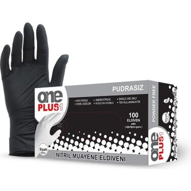One plus Lateks Muayene Eldieni Pudrasız  (100 Adet) BEYAZ VE SİYAH